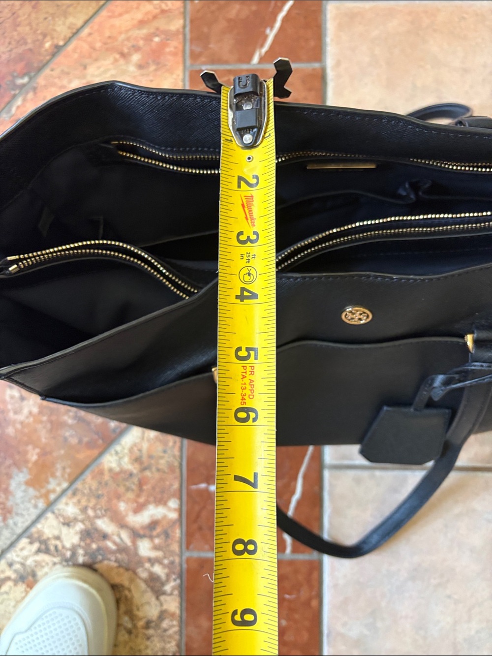 Tory Burch Black Leather Tote - Picture 9 of 9